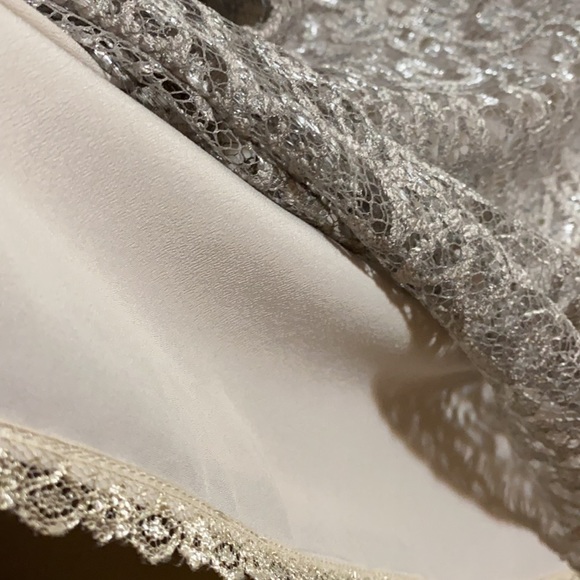 BCBGMaxAzria Y2K NWT Vintage silver lace Cocktail Dress - Picture 7 of 10